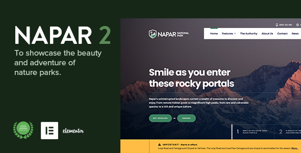 Preview image for Napar - Nature Park & Visitors Information WordPress Theme