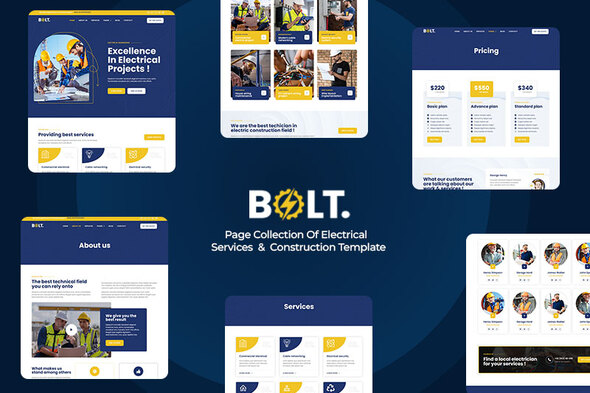Preview image for Bolt - Electrical Services & Construction Elementor Template Kit