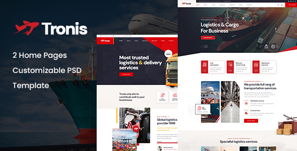 Tronis - Transport & Logistics PSD Template product preview