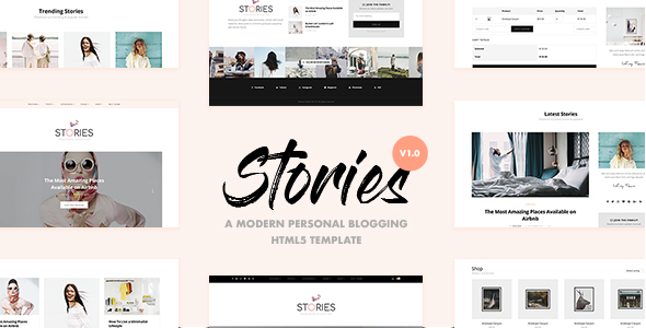 Product preview supplied for Stories - A Modern Personal Blogging HTML5 Template