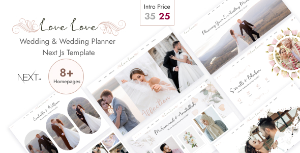 Product preview supplied for LoveLove - Wedding & Wedding Planner Next Js Template