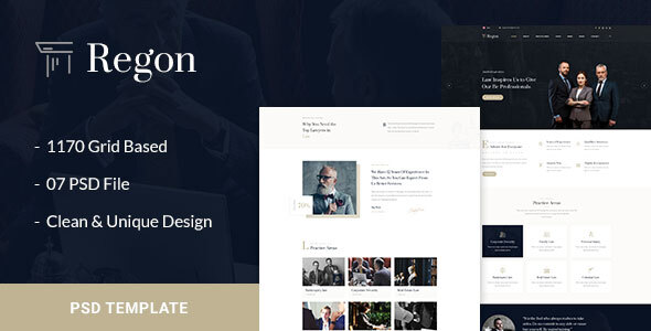 Product preview supplied for Regon - Law & Business PSD Template