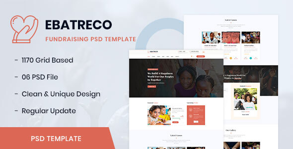 Ebatreco - Fundraising PSD Template product preview