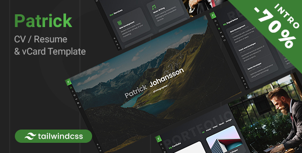 Patrick - Tailwind CSS Personal Portfolio Template