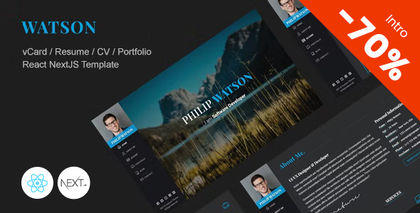 Watson - Personal Portfolio React NextJS Template