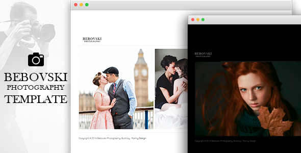 Product preview supplied for Bebovski Photography - Modern HTML Site Template for Photography