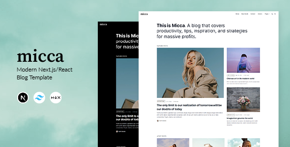 Micca - Modern Blog Next.js Tailwind CSS Template