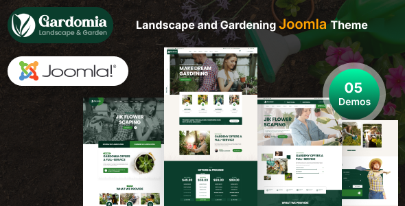 Gardomia - Landscape and Gardening Joomla 6 Template