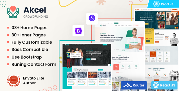 Akcel - React Crowdfunding & Charity Template