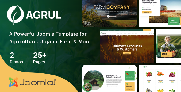 Agrul - Organic Farm Agriculture Joomla 6 Template | Farmer