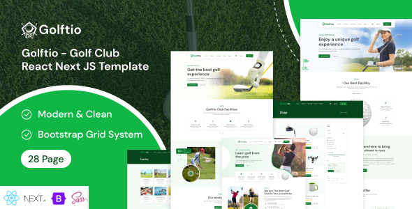 Golftio - Golf Club React NextJS Template