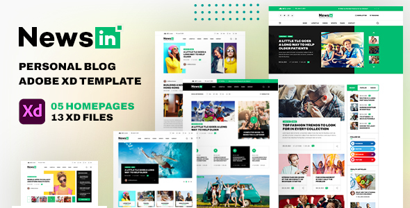 NewsIN - Personal Blog Adobe XD Template