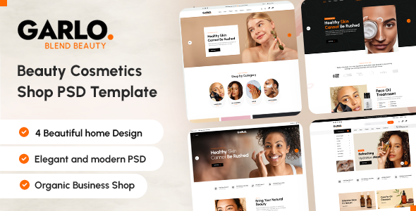 Garlo - Beauty Cosmetics Shop PSD Template