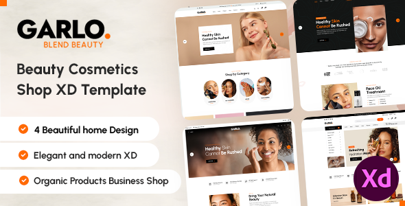 Garlo - Beauty Cosmetics Shop XD Template product preview