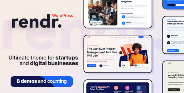 Rendr - Tech Startup & Business WordPress Theme listing image