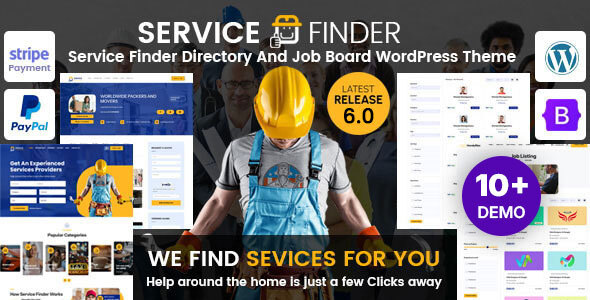 Preview image for Service Finder - Directory and Job Board WordPress Theme