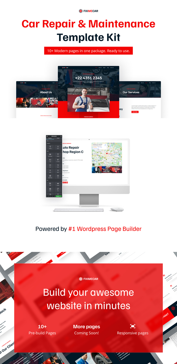 FixMeCar - Car Repair Business Elementor Template Kit