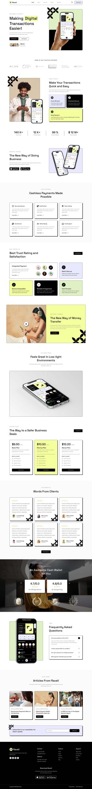 Raveli - Online Payment App Elementor Template Kit