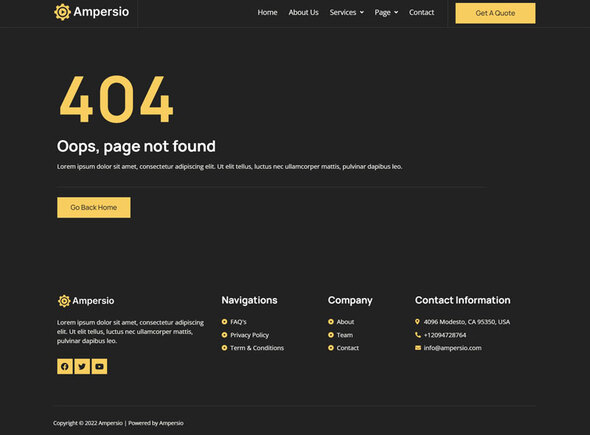 Ampersio - Factory & Industrial Elementor Template Kit