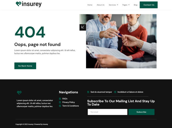 Insurey - Insurance Business Elementor Template Kit