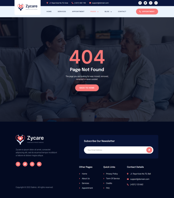 Zycare – In-home Care & Private Nursing Agency Elementor Template Kit