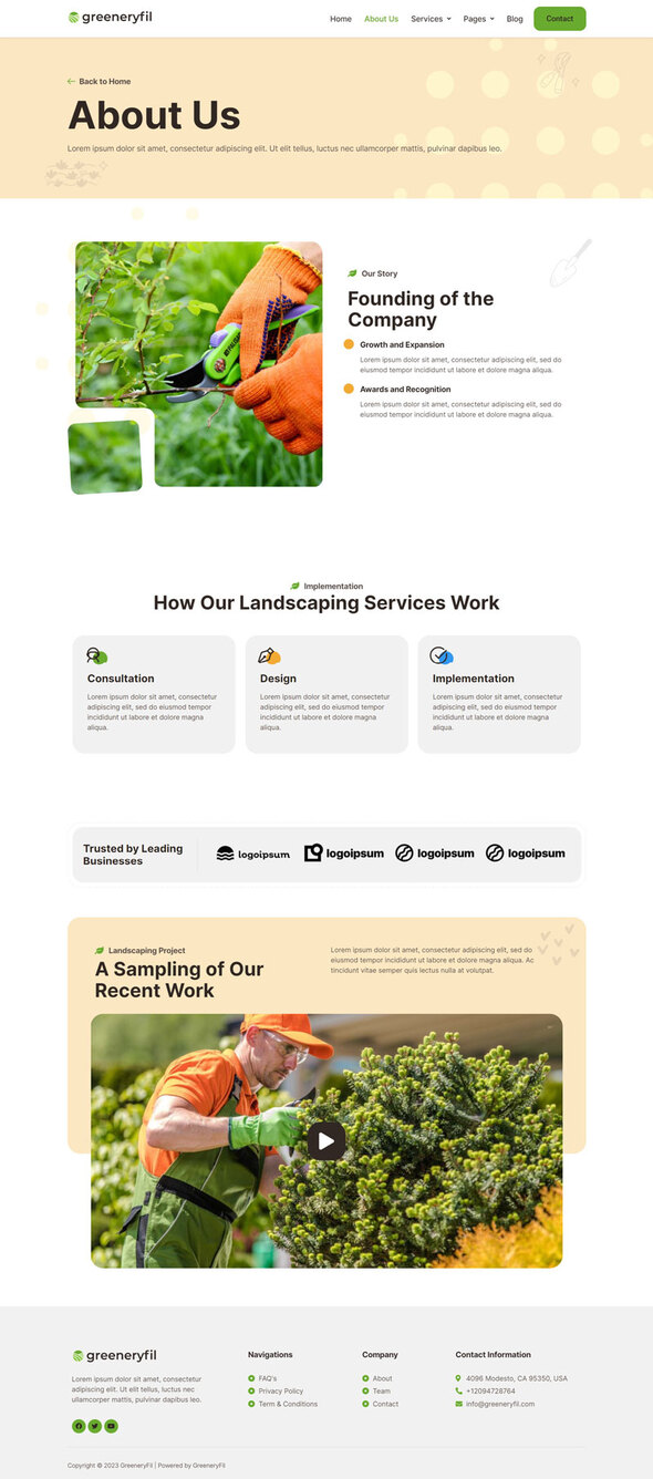Greeneryfil - Landscape & Gardening Elementor Template Kit