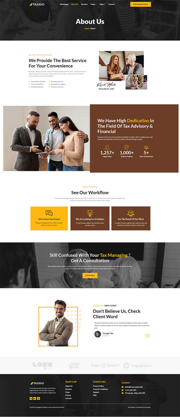 Taxavo - Tax Advisor & Financial Consulting Elementor Template Kit