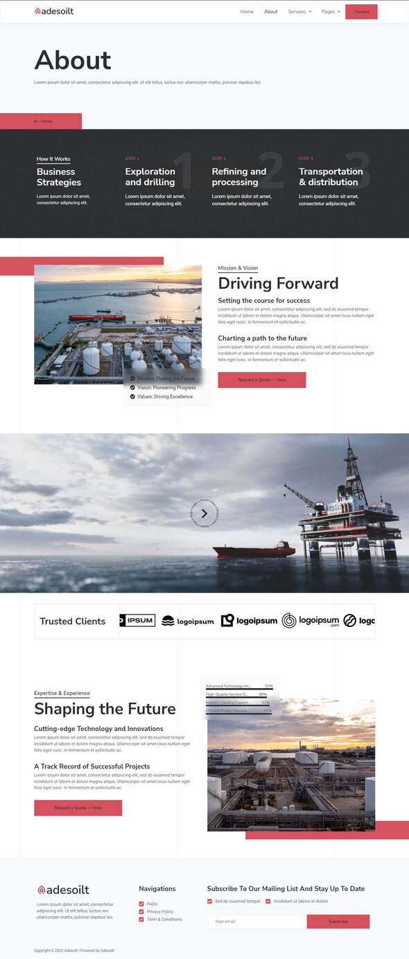 Adesoilt - Oil Company & Industrial Elementor Template Kit