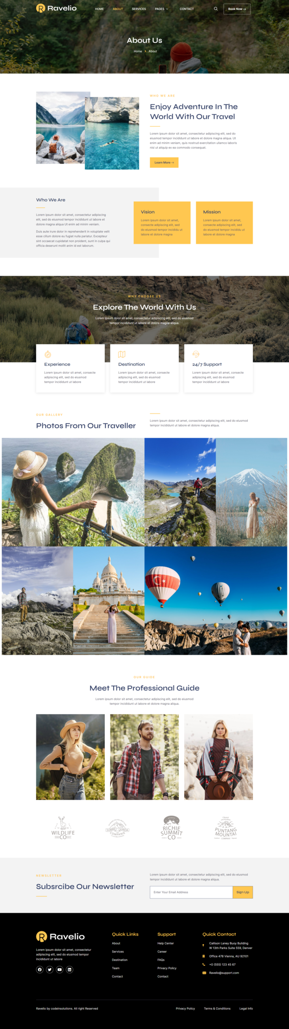 Ravelio - Adventure Travel & Tourism Elementor Template Kit product preview