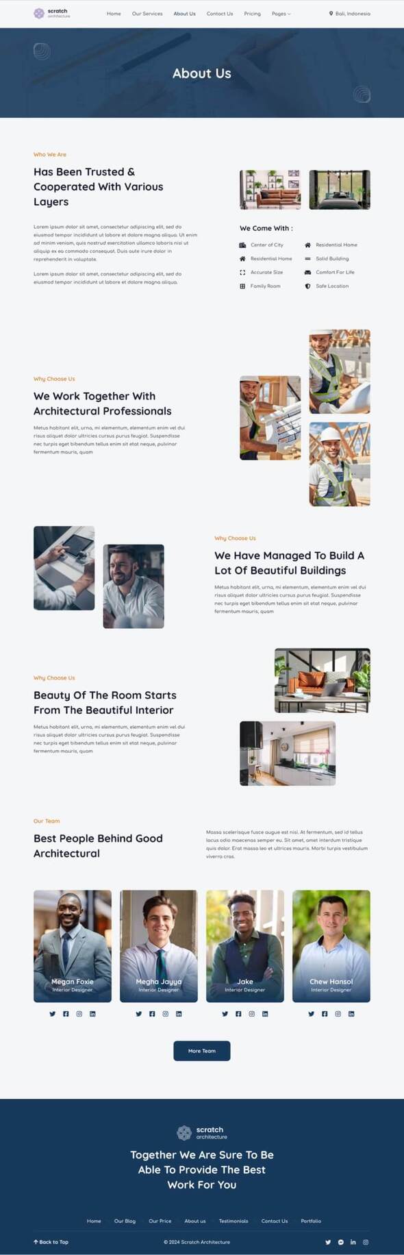 Product preview supplied for Scratch - Architecture Company Elementor Template Kit