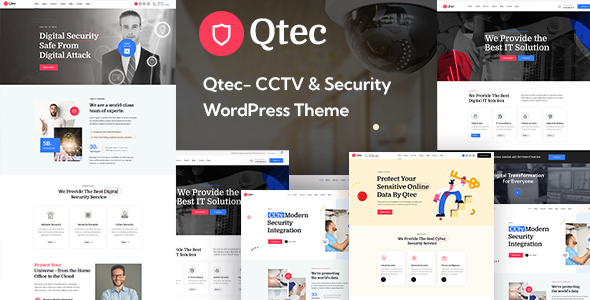 Product preview supplied for Qtec - CCTV & Security WordPress Theme