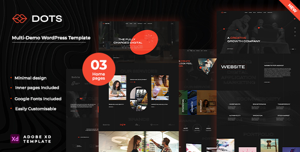 Preview image for Dots - Design Agency, Multipurpose Business Consulting Website Adobe XD Template