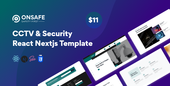 Onsafe – CCTV & Security Services React Next JS Template