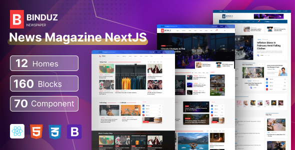 Binduz - Blog, News Magazine NextJs Template listing image