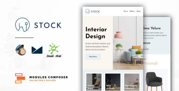 Stock - E-Commerce Responsive Furniture and Interior design Email