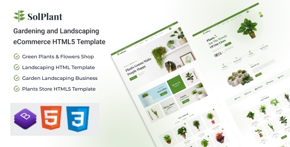 SolPlant- Flower Shop eCommerce HTML/CSS Template