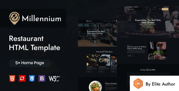 Millennium - Restaurant HTML Template product preview