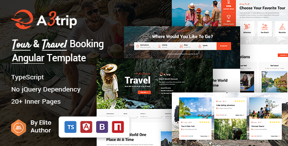 A3trip - Angular 14+ Tour & Travels Template