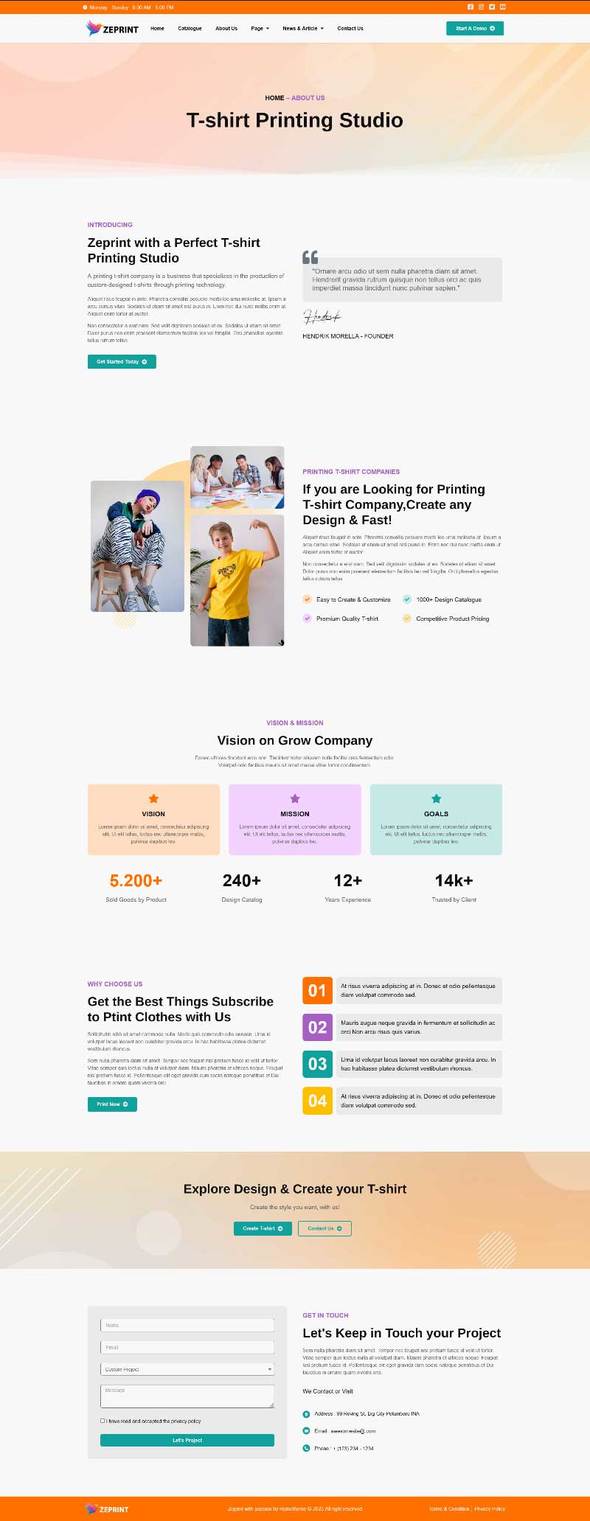 Zeprint - Print T-shirt & Design Elementor Pro Template Kit