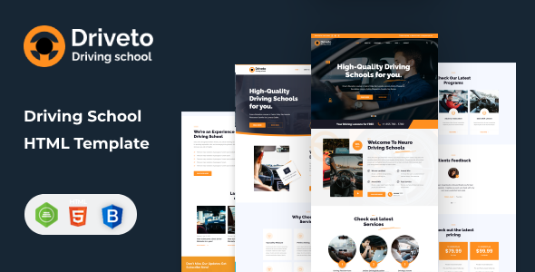 Driveto - Driving School HTML Template listing image