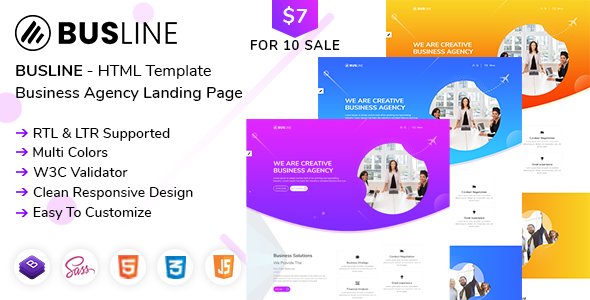 Product preview supplied for BusLine - Business Landing Page HTML + RTL