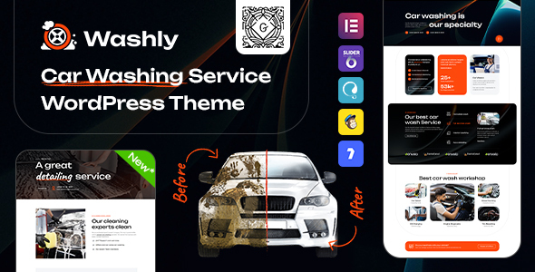 Preview image for Washly - Car Wash Service WordPress Theme + Gutenberg