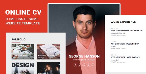 Online CV - HTML CSS Resume Website Template