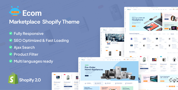 Ecom - Multipurpose Marketplace Shopify Theme product preview