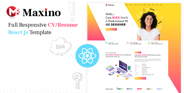 Maxino - Personal Resume React Js Template