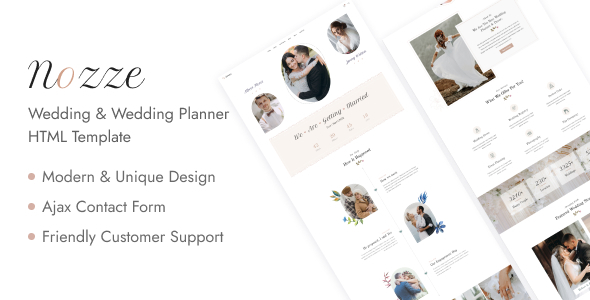 Product preview supplied for Nozze - Wedding & Planner HTML5 Template