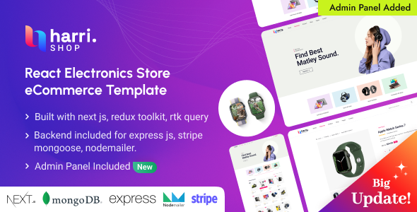 Harri – Electronics eCommerce React Next js Template + Admin Panel