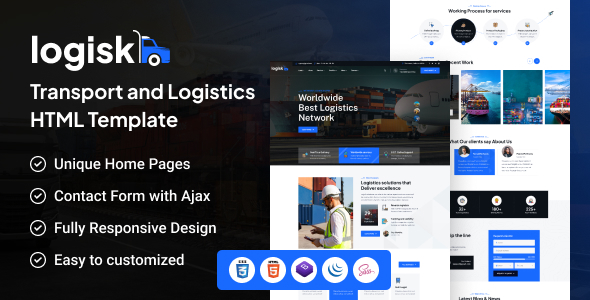 Logisk - Transport & Logistic Service Html Template