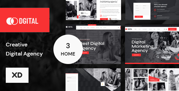 Dgital- Creative Digital Agency  xd Template