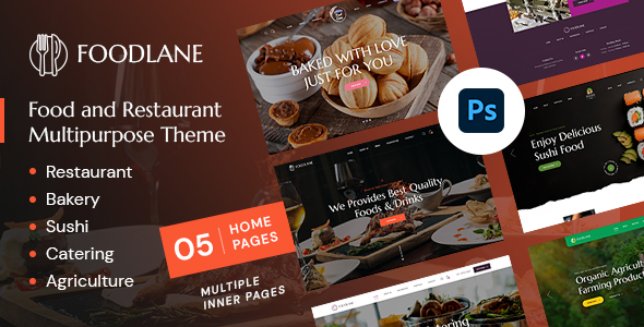 Foodlane | Food & Restaurant Multipurpose PSD Template